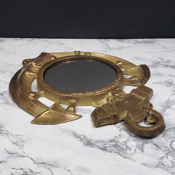 US Navy Chief Brass Anchor Mirror Vintage - Picture 4 of 8